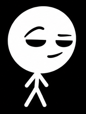 Emoluna’s character with an oversized circular head and a playful sideways glance